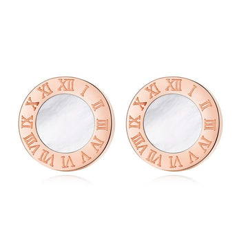 BLINLA Fashion New Stainless Steel Acrylic Crystal Stud Earrings for Women Jewelry Vintage Roman Numerals Smmaallye Earring 2021 daiiibabyyy